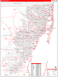 Miami-Dade Red Line<br>Wall Map